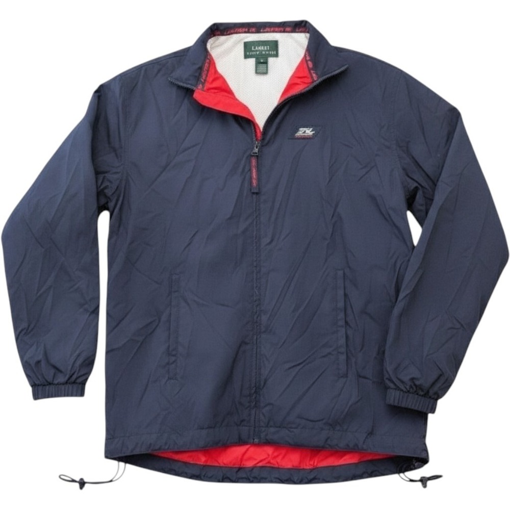 Lauren Ralph Lauren VTG RL Racing Windbreaker Jacket Small Y2K Navy Blue Red